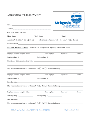 Application for Employment