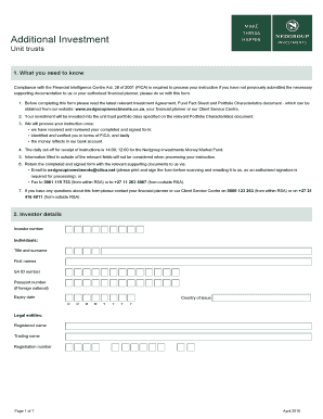 Unit Trust Investment Form