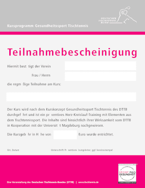 Teilnahmebescheinigung