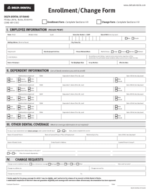 Delta Dental of Idaho Enrollment Form