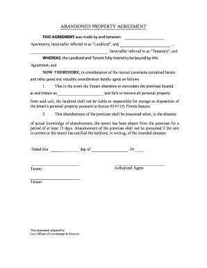 Abandoned Property Agreement