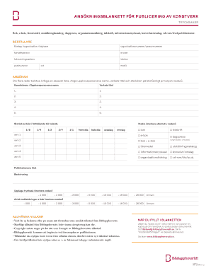 Artwork Publication Application Form