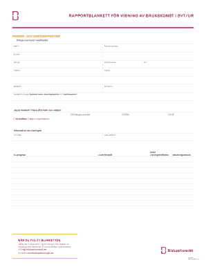 Swedish TV Usage Rights Report Form