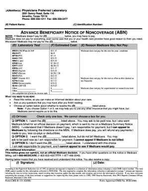 Advance Beneficiary Notice of Noncoverage