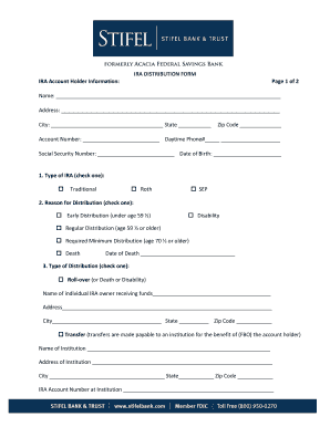 IRA Distribution Form