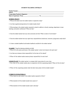 Student Teaching Contract