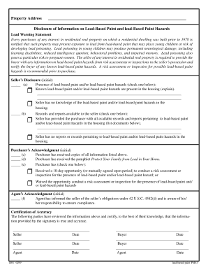 Lead-Based Paint Disclosure Form