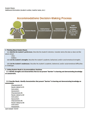Student Accommodation Planning Form
