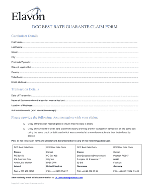 DCC Best Rate Guarantee Claim Form