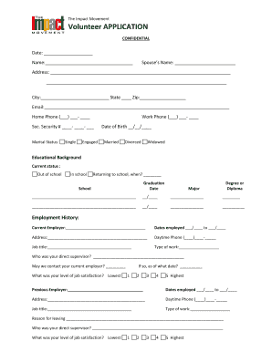 The Impact Movement Volunteer Application