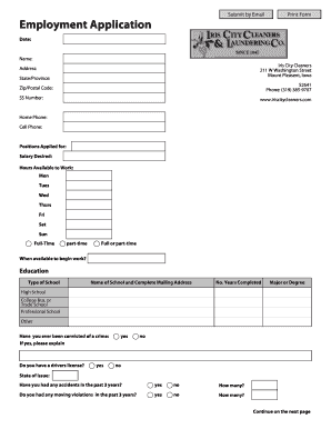 Employment Application Form
