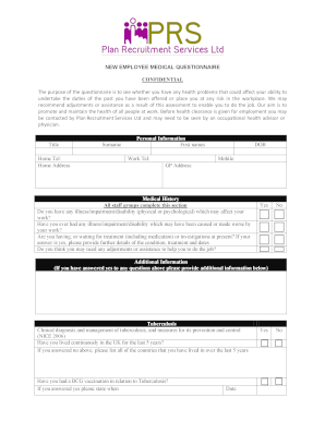 Occupational Health Form - New Starterspdf - planrecruitmentservices co