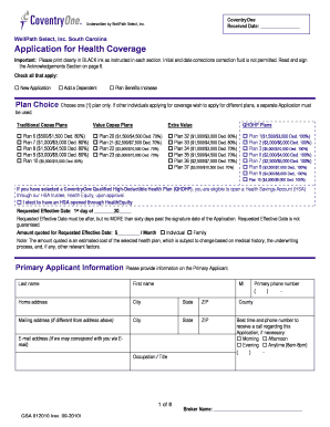 CoventryOne Health Coverage Application
