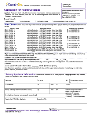 CoventryOne Health Insurance Application