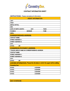 CoventryOne License Only Agent Contract