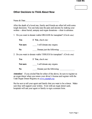 Advance Organ and Body Donation Form