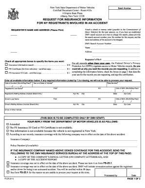 New York Accident Insurance Information Request Form