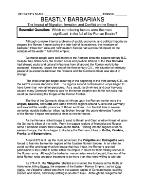 Beastly Barbarians Study Guide