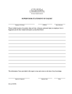 Supervisor Statement of Injury