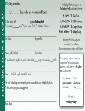 Bethany Fund Membership Pledge Form
