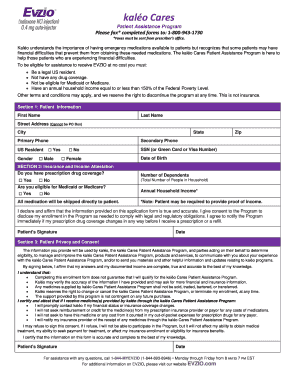 Kaléo Cares Patient Assistance Program Application