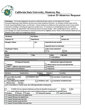 California State University Leave of Absence Request