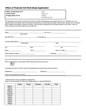 Work-Study Application Form