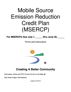 Mobile Source Emission Reduction Credit Plan