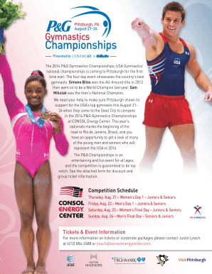 2014 P&G Gymnastics Championships Ticket Order Form
