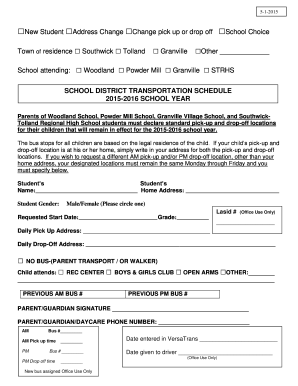 School District Transportation Schedule