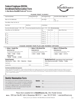 Federal Employee Dental Enrollment Form