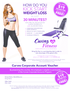Curves Corporate Account Voucher