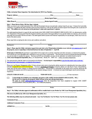 Utility Activation Request Form
