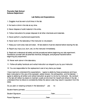 Lab Safety Agreement