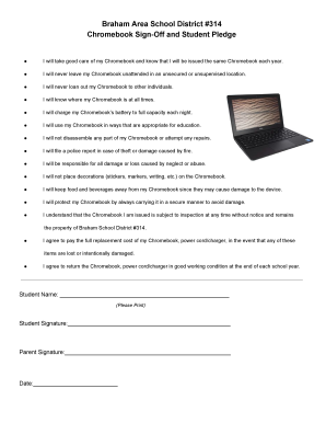 Chromebook Sign-Off and Student Pledge