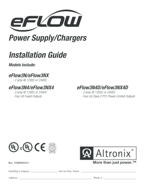 eFlow3N Power Supply Installation Guide