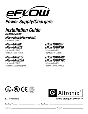 eFlow104N Power Supply Installation Guide