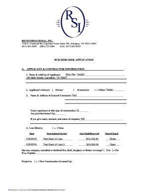 Builders Risk Application