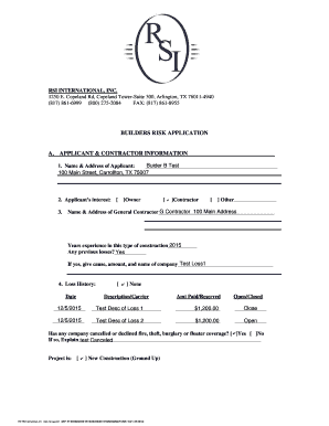 Builders Risk Application