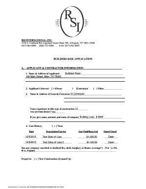 Builders Risk Application