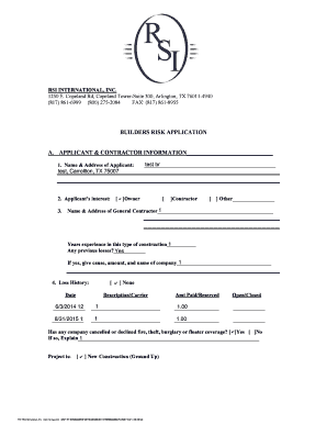 Builders Risk Application