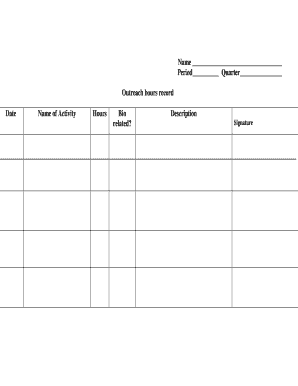 Outreach Hours Record Form