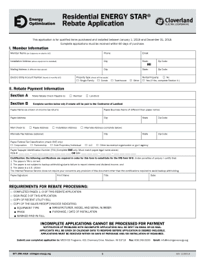 Residential ENERGY STAR Rebate Application