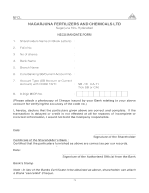 NECS Mandate Form