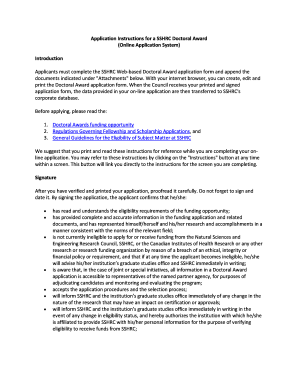 SSHRC Doctoral Award Application Form