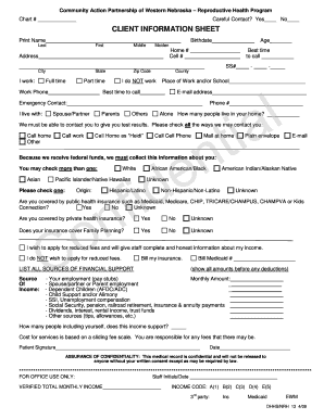 Client Information Sheet