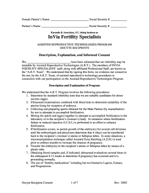 Oocyte Recipient Consent Form