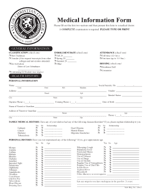 Medical Information Form