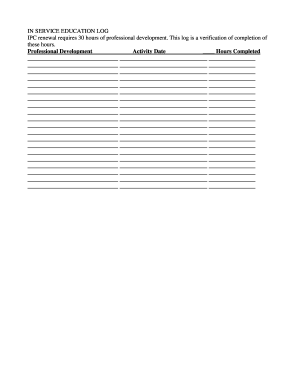 IPC Renewal Professional Development Log