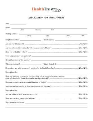 Application for Employment